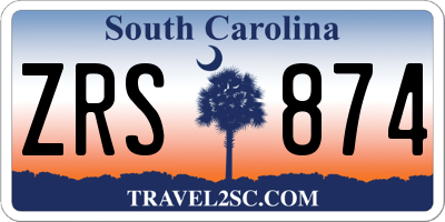 SC license plate ZRS874