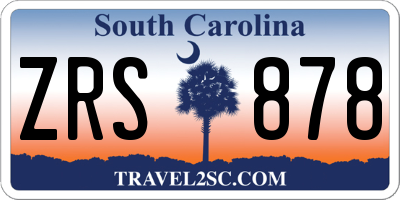 SC license plate ZRS878