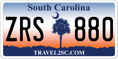 SC license plate ZRS880