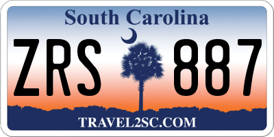 SC license plate ZRS887