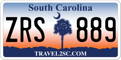 SC license plate ZRS889
