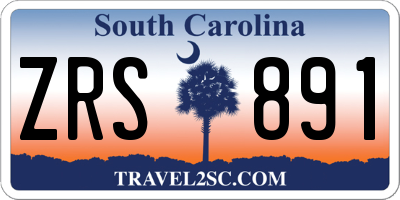 SC license plate ZRS891