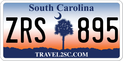 SC license plate ZRS895
