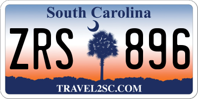 SC license plate ZRS896