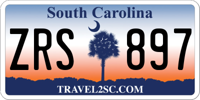 SC license plate ZRS897