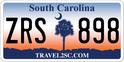 SC license plate ZRS898