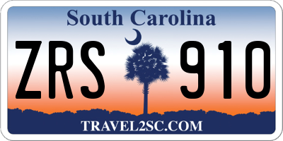 SC license plate ZRS910