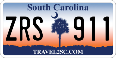 SC license plate ZRS911