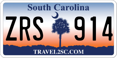 SC license plate ZRS914