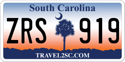 SC license plate ZRS919
