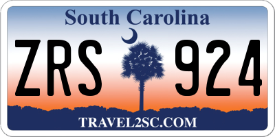 SC license plate ZRS924