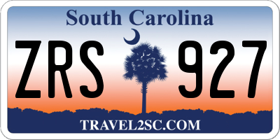 SC license plate ZRS927