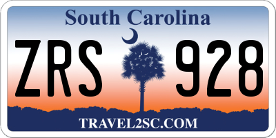 SC license plate ZRS928