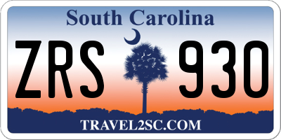 SC license plate ZRS930