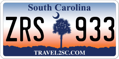 SC license plate ZRS933