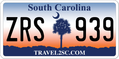 SC license plate ZRS939