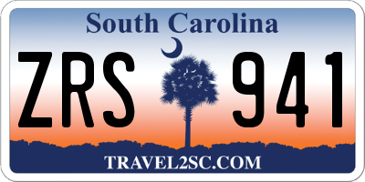 SC license plate ZRS941