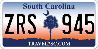 SC license plate ZRS945