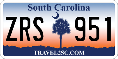 SC license plate ZRS951