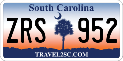 SC license plate ZRS952