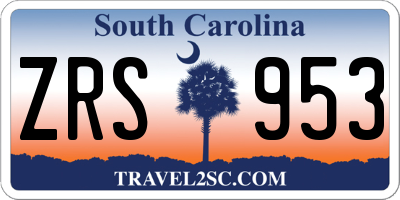 SC license plate ZRS953