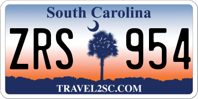 SC license plate ZRS954