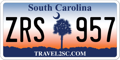 SC license plate ZRS957