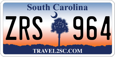 SC license plate ZRS964