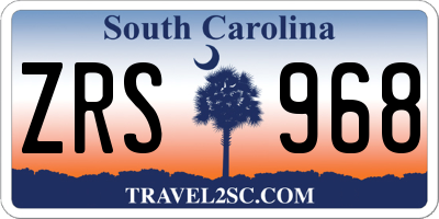 SC license plate ZRS968