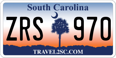 SC license plate ZRS970