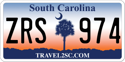 SC license plate ZRS974
