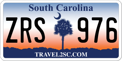 SC license plate ZRS976