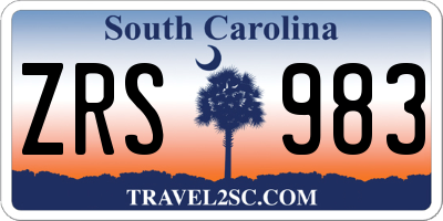 SC license plate ZRS983