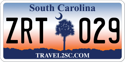 SC license plate ZRT029