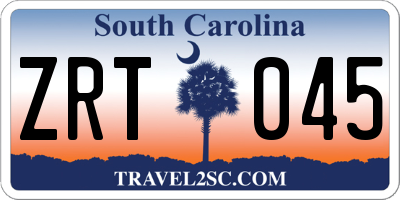 SC license plate ZRT045