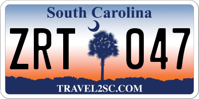 SC license plate ZRT047