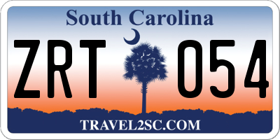 SC license plate ZRT054
