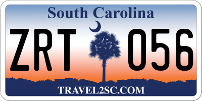 SC license plate ZRT056