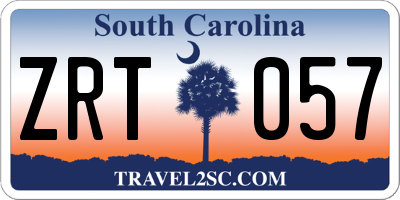 SC license plate ZRT057