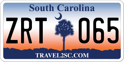 SC license plate ZRT065