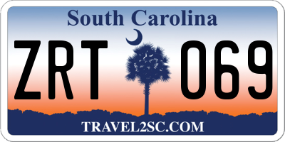 SC license plate ZRT069