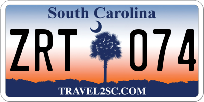 SC license plate ZRT074