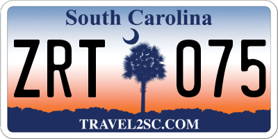 SC license plate ZRT075