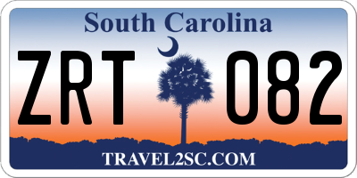 SC license plate ZRT082