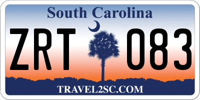 SC license plate ZRT083