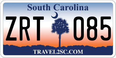 SC license plate ZRT085