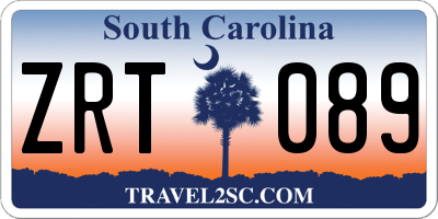 SC license plate ZRT089