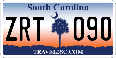 SC license plate ZRT090
