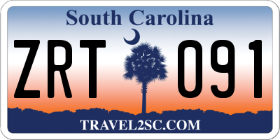 SC license plate ZRT091