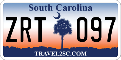 SC license plate ZRT097